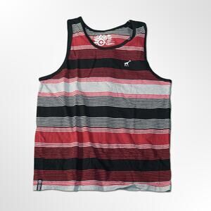 LRG Men's Red and Black Sleeveless Tank Top - Large